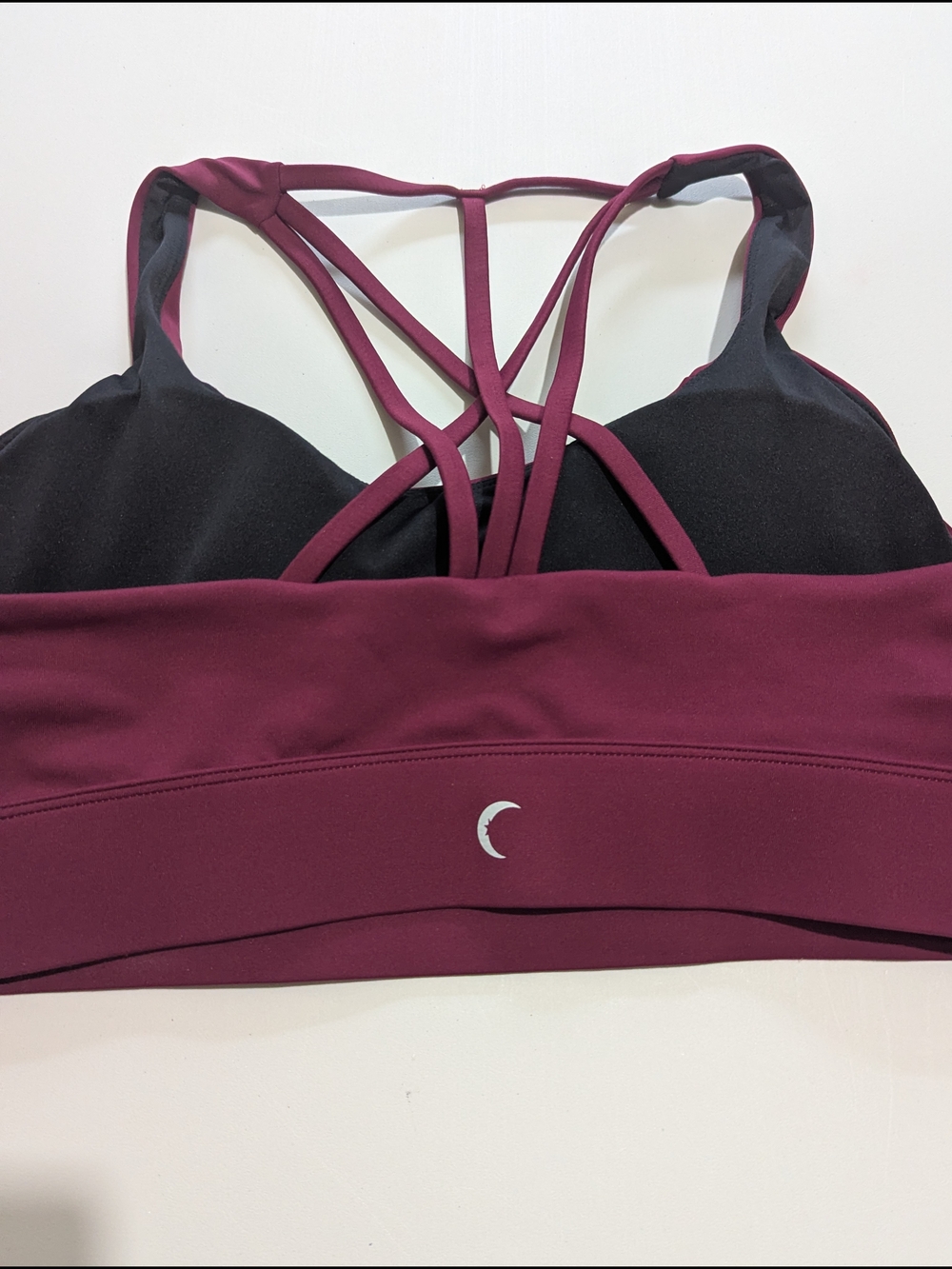 Zyia Active Burgundy Strappy Sports Bra Size L Padded Yoga Gym Athleisure - Picture 8 of 10